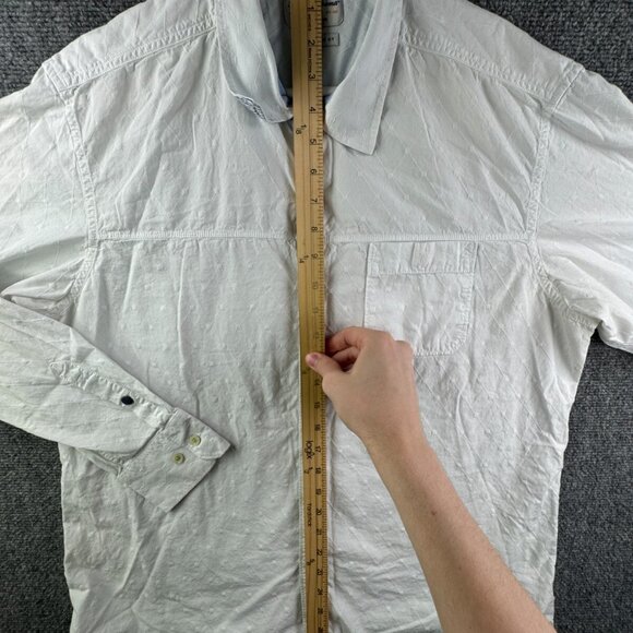 Tommy Bahama Long Sleeve Button Up Shirt Adult Ice Blue Modern Fit Large Cotton - Picture 3 of 12